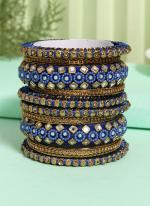   Wedding Wear  Blue Color Thread Bangle Set:-2.4,2.8